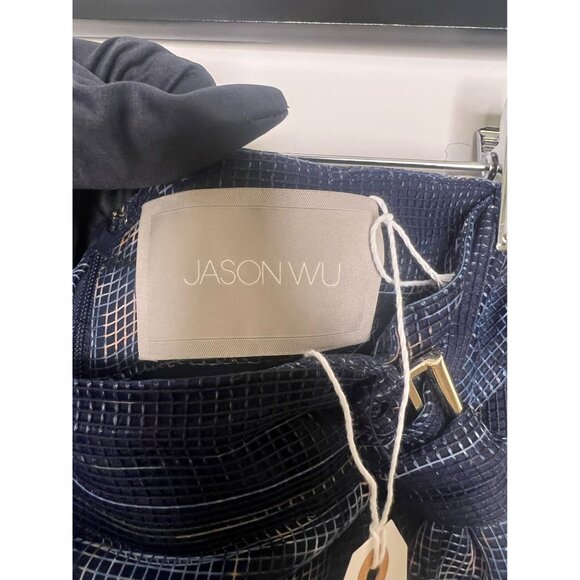 Jason Wu Techno Mesh Watercolor Print Skirt, Size 8 - Picture 5 of 6